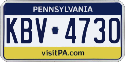 PA license plate KBV4730