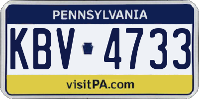 PA license plate KBV4733