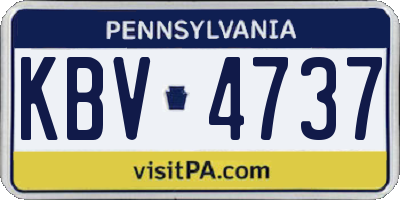 PA license plate KBV4737