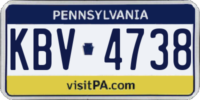 PA license plate KBV4738