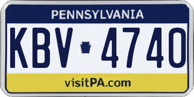PA license plate KBV4740