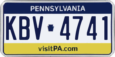 PA license plate KBV4741