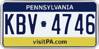 PA license plate KBV4746