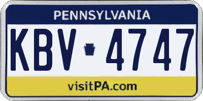 PA license plate KBV4747