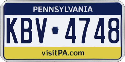 PA license plate KBV4748