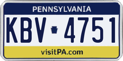 PA license plate KBV4751