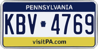 PA license plate KBV4769