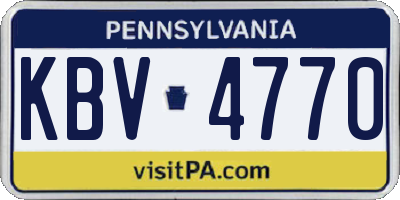 PA license plate KBV4770