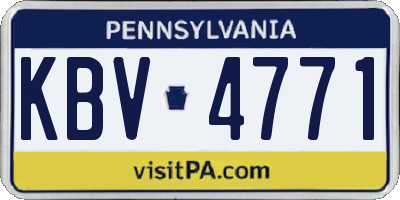 PA license plate KBV4771