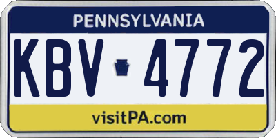 PA license plate KBV4772