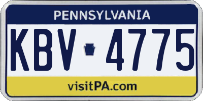 PA license plate KBV4775