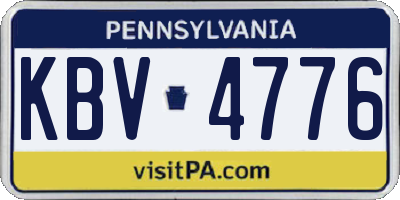 PA license plate KBV4776