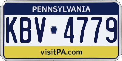 PA license plate KBV4779