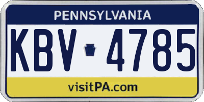 PA license plate KBV4785