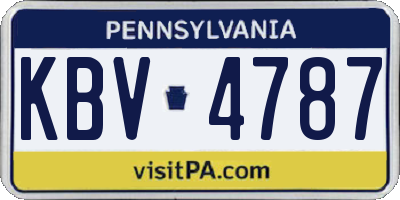 PA license plate KBV4787