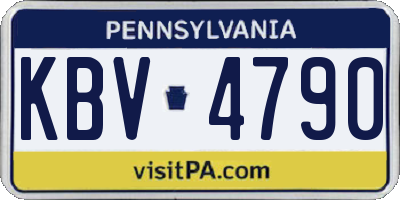 PA license plate KBV4790