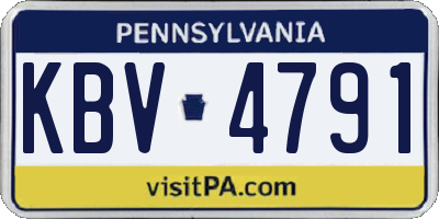 PA license plate KBV4791