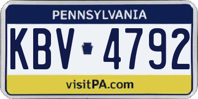 PA license plate KBV4792