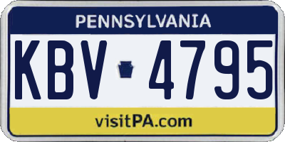 PA license plate KBV4795
