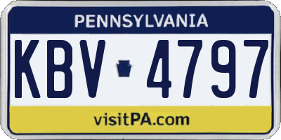 PA license plate KBV4797