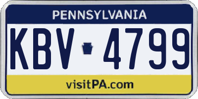 PA license plate KBV4799