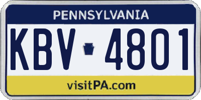 PA license plate KBV4801