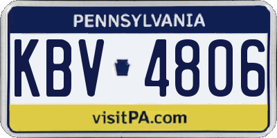 PA license plate KBV4806
