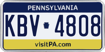 PA license plate KBV4808
