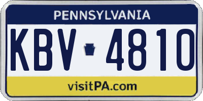 PA license plate KBV4810