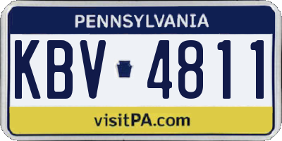 PA license plate KBV4811