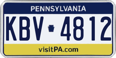 PA license plate KBV4812