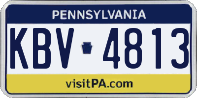 PA license plate KBV4813