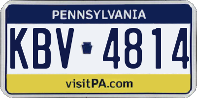 PA license plate KBV4814