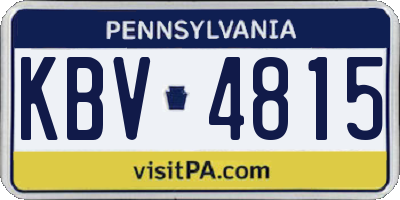 PA license plate KBV4815