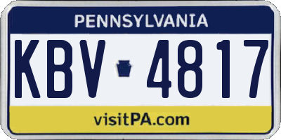 PA license plate KBV4817