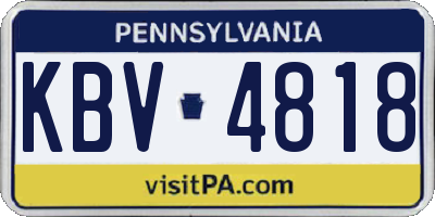 PA license plate KBV4818