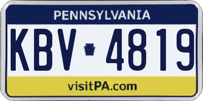 PA license plate KBV4819