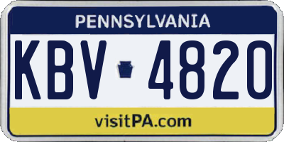 PA license plate KBV4820