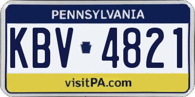 PA license plate KBV4821