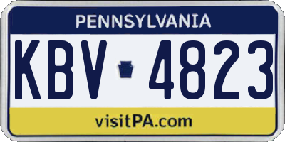 PA license plate KBV4823