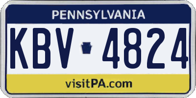 PA license plate KBV4824