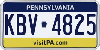 PA license plate KBV4825