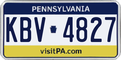 PA license plate KBV4827