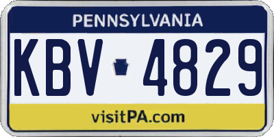 PA license plate KBV4829