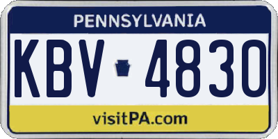 PA license plate KBV4830
