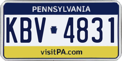 PA license plate KBV4831
