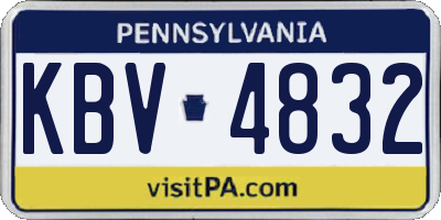 PA license plate KBV4832