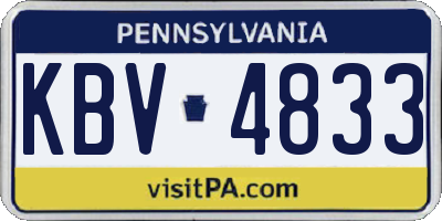 PA license plate KBV4833