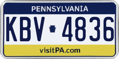 PA license plate KBV4836