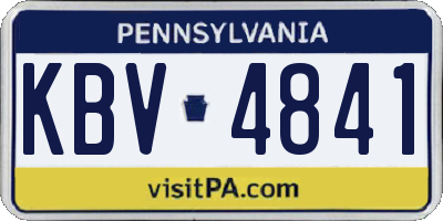 PA license plate KBV4841